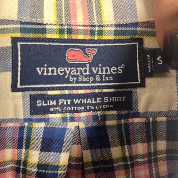 Vineyard Vines Slim Fit Whale Shirt Plaid Size Small - Picture 2 of 8